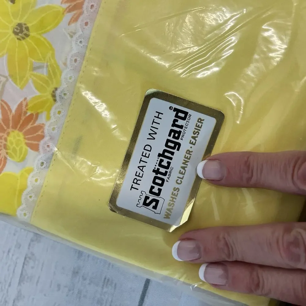 Vintage Wondercale Springmaid 2pc Sheet Set French Flowers Yellow Flat Fitted
